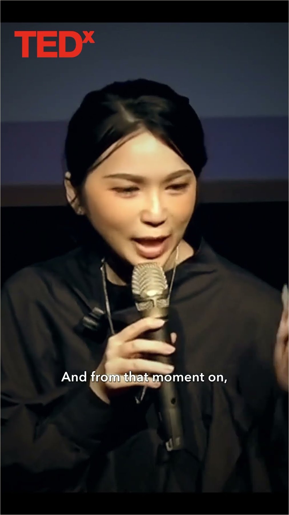 Cover of a TEDx short: Ku Chi-Chun on stage with the line I handed in my notice